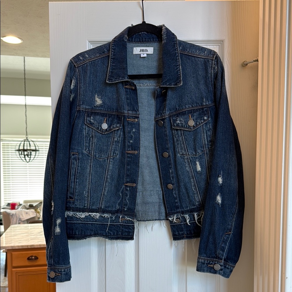 Women's Blue Distressed Jean Jacket